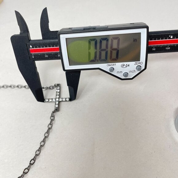 Long Cross Necklace Black Goth Whimsigoth Spirituality Minimal - Picture 5 of 11